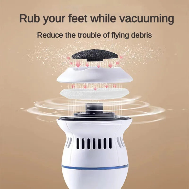 Electric Foot Grinder with Automatic Vacuum USB Rechargeable Two-speed Adjustment and 6 Grinding Heads Callus Dead Skin Removal