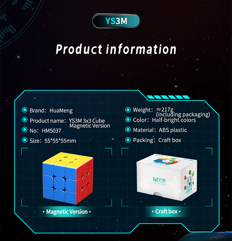 [Picube] MoYu HuaMeng YS3M World Record Design 3x3x3 core Magnetic cube Professional Speed 3x3 cube cubing Puzzle Toys