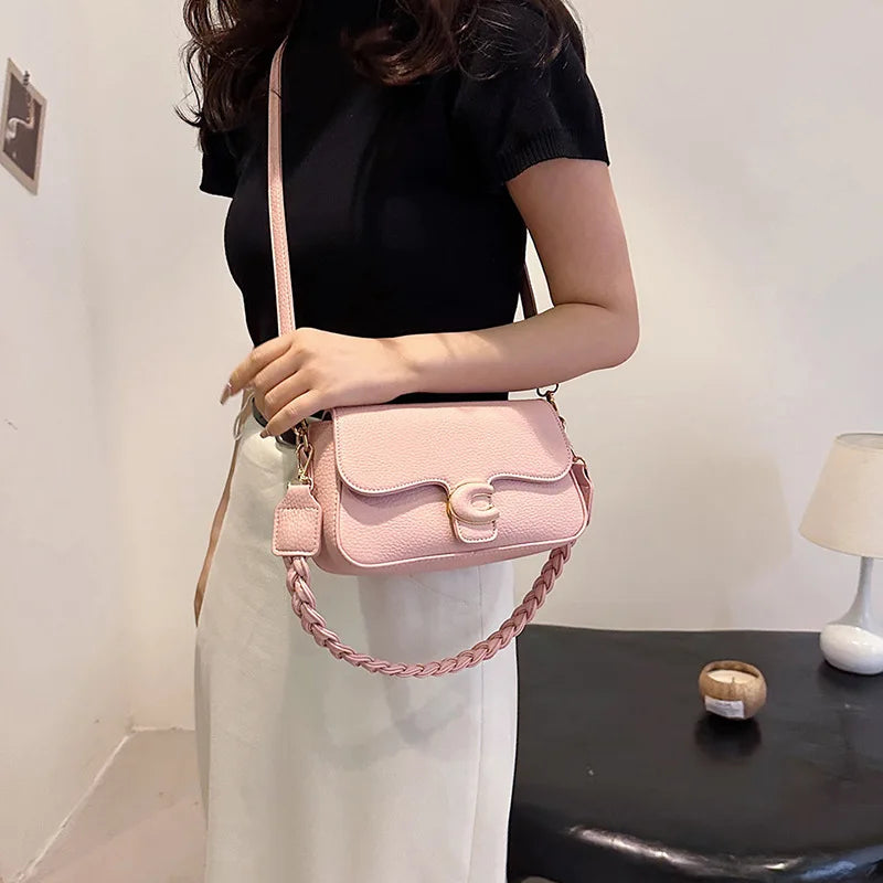 Luxury Design Handbag For Women Leather One Shoulder Bag Solid Color Messenger Bag Tote Bag Purse Designer Ladies Crossbody Bags