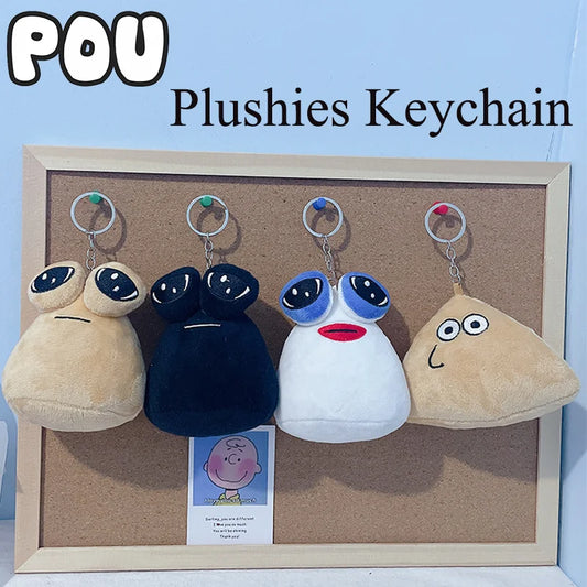 New My Pet Alien Pou Plushies Keychains Cartoon Anime Figures Peripheral Backpacks Pendants Bags Accessories Kids Birthday Gifts