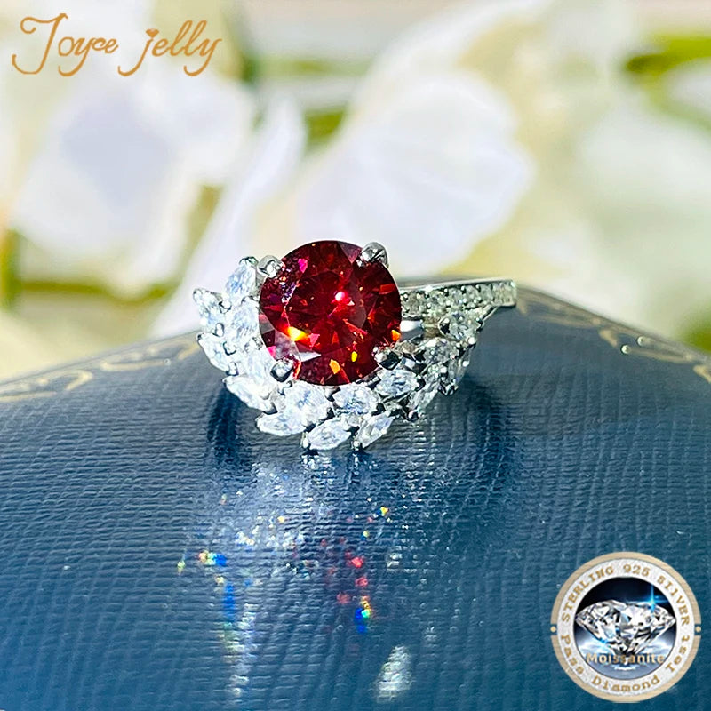 JoyceJelly 2ct Moissanite Rings For Charm Lady With Original GRA Certificate 925 Jewelry Engagement Promise Wedding Band Jewelry