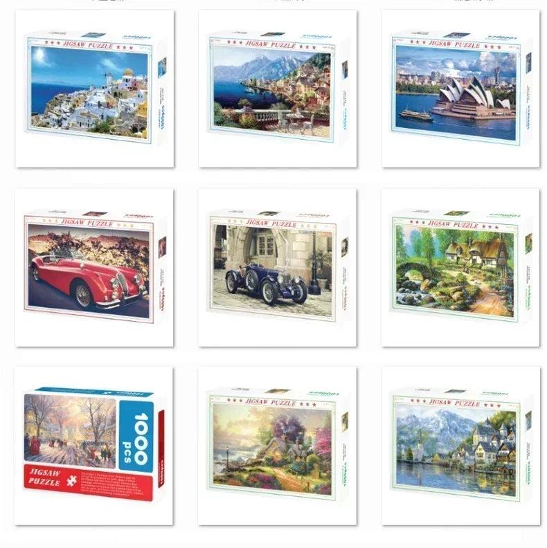 75*50cm 1000PCS Paper Jigsaw Puzzle Landscape Famous Painting Puzzle Character Series Series Home Decaoration Gift