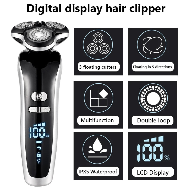 New Electric Shaver For Men 4D Electric Beard Trimmer USB Rechargeable Professional Hair Trimmer Hair Cutter Adult Razor For Men