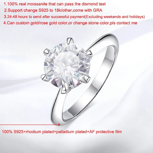 Smyoue GRA Certified 1-5CT Moissanite Ring VVS1 Lab Diamond Solitaire Ring for Women Engagement Promise Wedding Band Jewelry