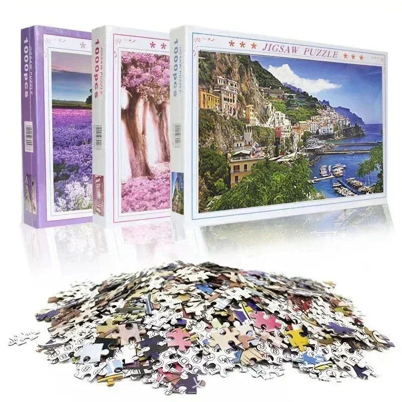 75*50cm 1000PCS Paper Jigsaw Puzzle Landscape Famous Painting Puzzle Character Series Series Home Decaoration Gift