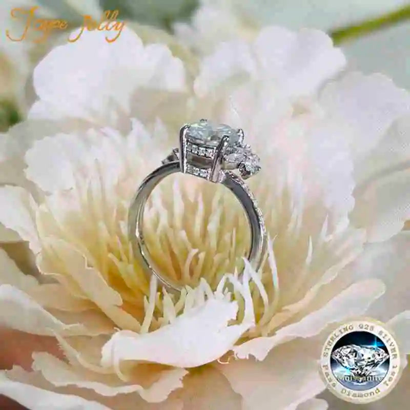 JoyceJelly 2ct Moissanite Rings For Charm Lady With Original GRA Certificate 925 Jewelry Engagement Promise Wedding Band Jewelry