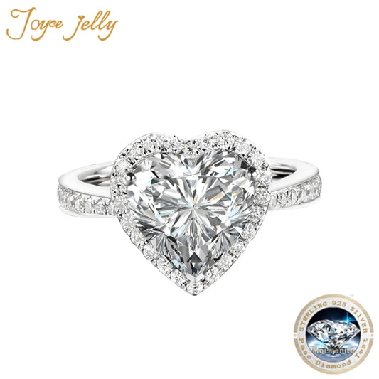 Joycejelly classic 925 sterling silver ring with 6*6mm D Color Moissanite Stone luxury jewelry wedding party  Anniversary Gift