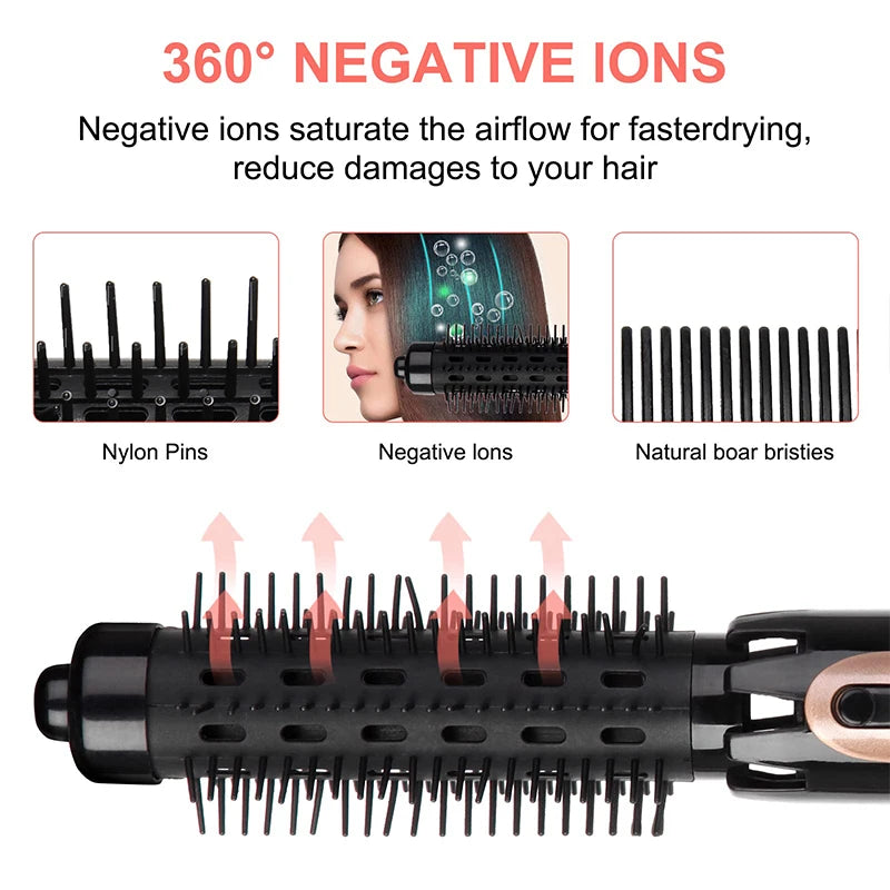 Hot Air Comb Negative Ion Fast Heat Volumizer Blow Dryer Set For Curly Straight Hair Prevent Burns Comb 4 In 1 Hot Air Brush Kit