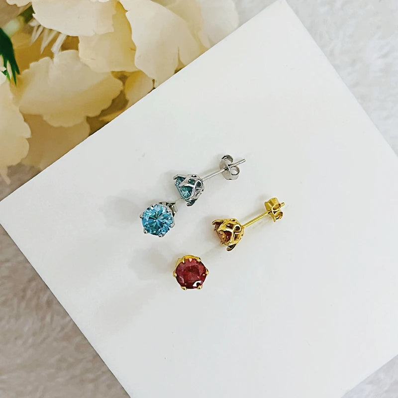 JoyceJelly 1CT 2CT VVS D Color Russian Cut Moissanite Diamond Stud Earrings S925 Sterling Silver Plated 18K Gold Color Ear-studs