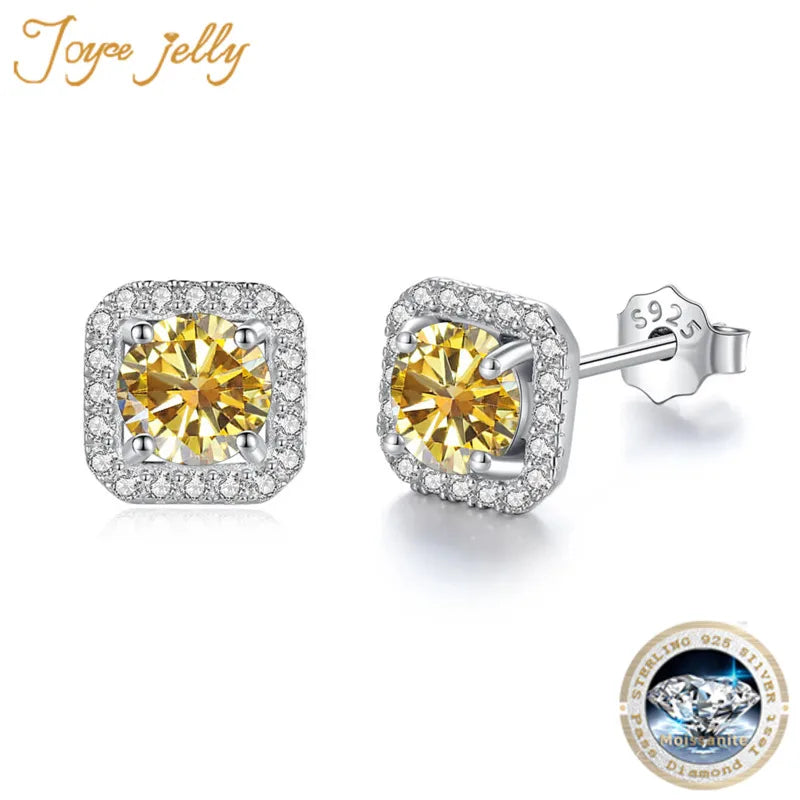 JoyceJelly 8H8A Cut D Color VVS Moissanite Diamond Stud Earrings Luxury Sterling 925 Silver Jewelry For Women Wholesale Price