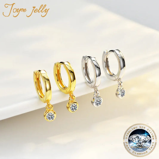 JoyceJelly Simple 0.1 Carat Moissanite Diamond Ear Jewelry S925 Silver Women's Bubble Earrings Plated 14K Gold Factory Wholesale