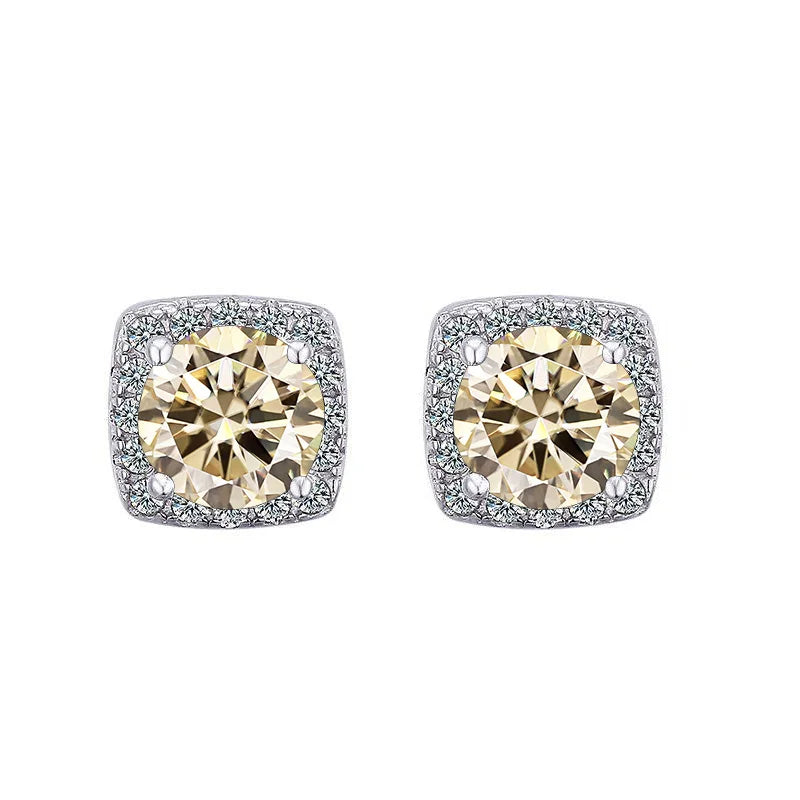 JoyceJelly 100% Real Moissanite Diamond Earrings Classic S925 Sterling Silver Stud-Earrings Female Luxury Jewelry Accessories