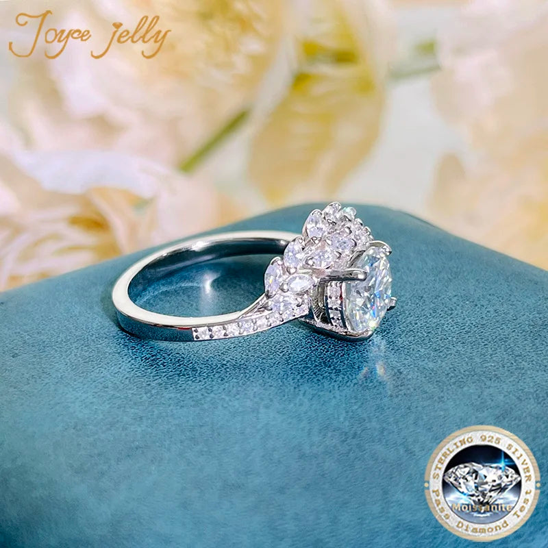 JoyceJelly 2ct Moissanite Rings For Charm Lady With Original GRA Certificate 925 Jewelry Engagement Promise Wedding Band Jewelry