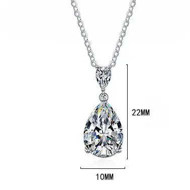 14K White Gold 2 Carat Pear Teardrop Cut D Color Moissanite Diamond Necklace With Certificate Fine Jewelry Wholesale